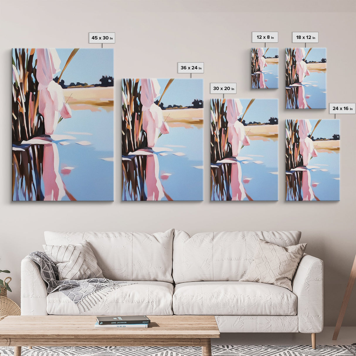 Marsh Reflection, Nature Wall Art, Serene Landscape, Boho Home Decor, Tranquil Aesthetic, Living Room Art, Canvas Print, Water Painting
