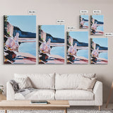 Lake Reflection Art, Nature Landscape, Abstract Water Scene, Framed Canvas Print, Modern Wall Decor, Pastel Aesthetic, Bedroom Wall Art