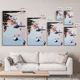 River Rock Art, Abstract Water Reflection, Serene Nature Print, Framed Canvas Print, Boho Landscape, Minimalist Decor, Living Room Art
