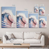 Surf Wave Print, Dynamic Ocean Art, Abstract Beach Painting, Framed Canvas Print, Coastal Home Decor, Nautical Aesthetic, Living Room Art