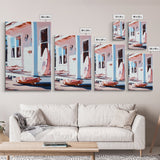 Coastal Cottage Porch, Beach House Art, Nautical Home Print, Framed Canvas Print, Serene Summer Aesthetic, Relaxing Living Room Wall Art