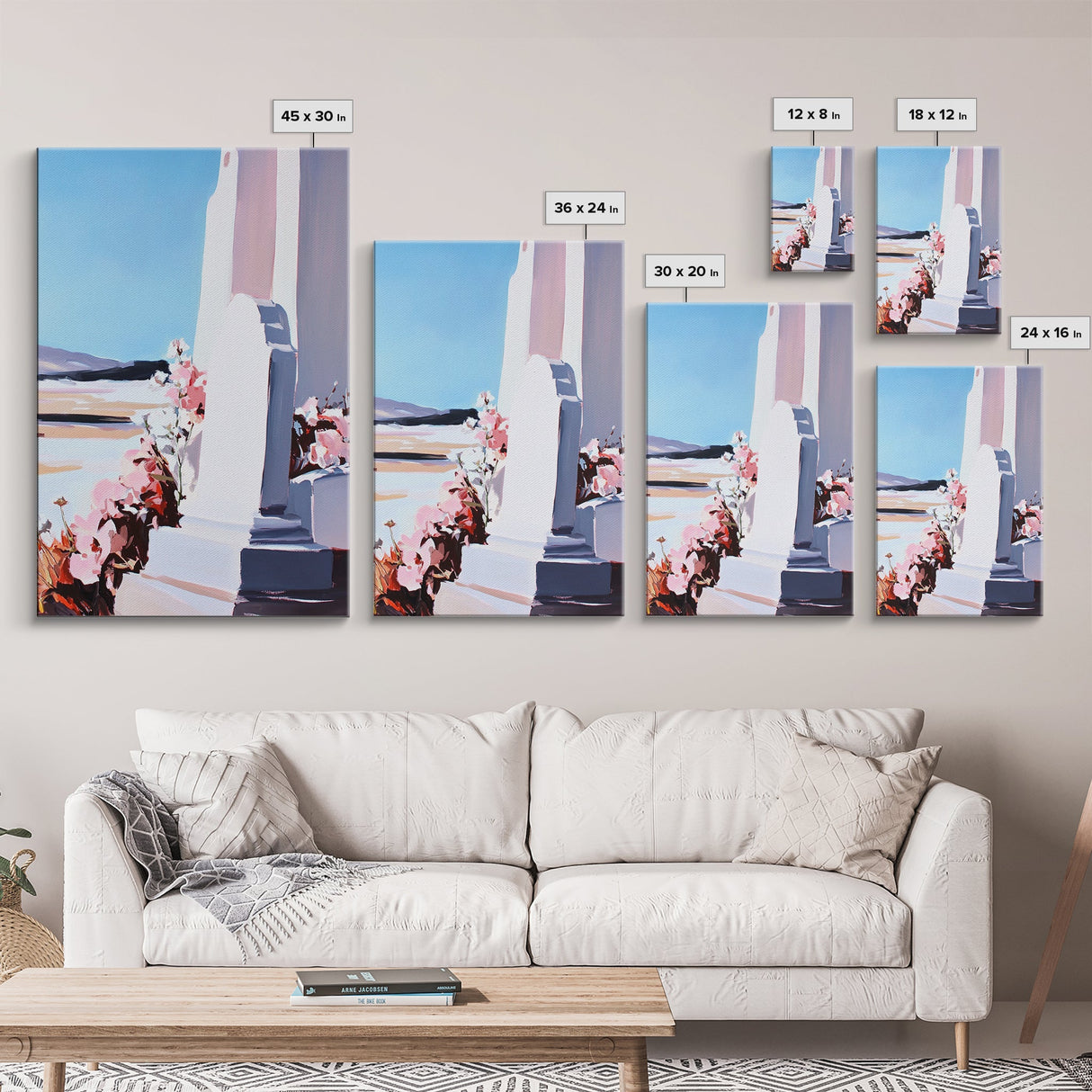 Tombstone, Cemetery, Memorial, Peaceful, Floral, Reflective, Serenity, Minimalist, Emotional, Blue Sky, Pastel, Canvas Print