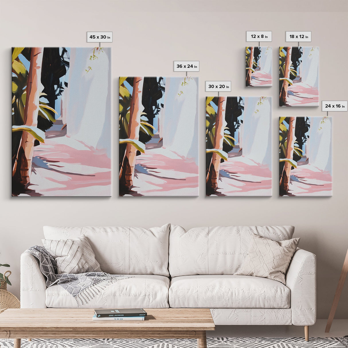 Sunlit Alleyway, Mediterranean Scene, Tropical Paradise, Framed Canvas Print, Boho Wall Art, Travel Inspired Art, Entryway Decor