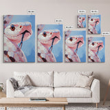 Pink Snake, Wildlife Portrait, Exotic Reptile, Framed Canvas Print, Animal Lover Wall Art, Unique Home Decor, Nature Inspired Art