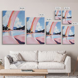 Ethereal Sky, Dreamy Seascape, Colorful Abstract Art, Rainbow Reflection, Modern Landscape, Framed Canvas Print, Living Room Wall Art