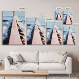 Ocean Walkway, Coastal Landscape, Serene Beach Wall Art, Relaxing Seascape Painting, Framed Canvas Print, Modern Minimalist Wall Art
