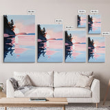 Sunset Reflections, Coastal Wall Art, Framed Canvas Print, Minimalist Landscape, Pastel Beach Decor, Living Room Art, Modern Seascape