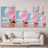 Pink Sphere, Surreal Art, Framed Canvas Print, Abstract Minimalist Decor, Dreamy Pastel Wall Art, Modern Home Design, Gallery Artwork