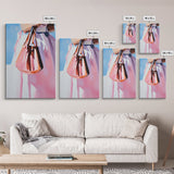 Fashion Purse, Chic Modern Decor, Feminine Aesthetic, Trendy Wall Art, Fashion Illustration, Canvas Print, Framed Canvas Print