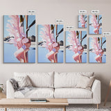 Botanical, Pink Flowers, Summer Nature Art, Canvas Print, Floral Painting, Minimalist Wall Decor, Feminine Home Art, Bedroom Wall Art
