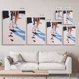 Walking on Sand, Beach Footsteps Art, Ocean Shoreline Print, Minimalist Home Decor, Framed Canvas Print, Modern Coastal Wall Art