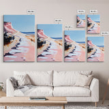 Coastal Path, Scenic Ocean Trail, Seaside Cliffs Art, Framed Canvas Print, Nautical Wall Decor, Beach House Aesthetic Artwork