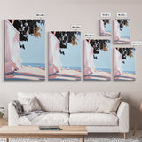 Seaside Shade, Coastal Rock Art, Oceanfront Painting, Framed Canvas Print, Minimalist Beach Decor, Tranquil Landscape Wall Art