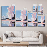 Cloud Reflection, Sky and Water Art, Dreamy Seascape Print, Framed Canvas Print, Serene Coastal Decor, Modern Nature Artwork