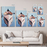 Serene Canoe, Still Lake, Calm Water, Canvas Print, Nature Lover Art, Nautical Home Decor, Coastal Wall Art, Tranquil Modern Aesthetic