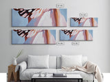 Butterfly Wing, White Dress, Canvas Print, Nature Art, Bohemian Wall Decor, Feminine Aesthetic, Delicate Artwork, Whimsical Painting