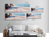 Coastal Path, Serene Seascape, Tropical Getaway, Warm Beach Scene, Canvas Print, Living Room Wall Art, Modern Coastal Decor