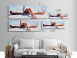 Driftwood Escape, Coastal Living Art, Minimalist Beach Scene, Summer Tones, Framed Canvas Print, Relaxing Home Decor, Ocean Inspired