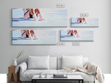 Cozy Winter, Snowy Landscape, Feminine Winter Decor, Soft Pastel Art, Scandinavian Minimalist, Bedroom Aesthetic, Canvas Print