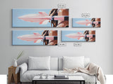 Pink Rocket, Retro Futurism, Pop Art Aesthetic, Mid-Century Modern Wall Art, Playful Home Design, Bold Statement Art, Canvas Print