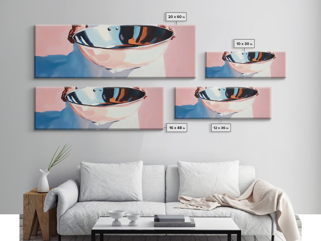 Kitchen Bowl, Modern Food Art, Culinary Aesthetic, Pastel Minimalist Decor, Chef’s Dream Kitchen, Unique Gift Idea, Framed Canvas Print