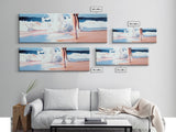 Beach Reflection, Seascape Art, Framed Canvas Print, Coastal Wall Art, Nautical Home Decor, Minimalist Water Painting, Bathroom Art