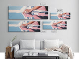 Pink Shores, Modern Landscape, Water Reflection, Soft Tones, Canvas Print, Minimalist Art, Hallway Decor, Tranquil Lake Scene