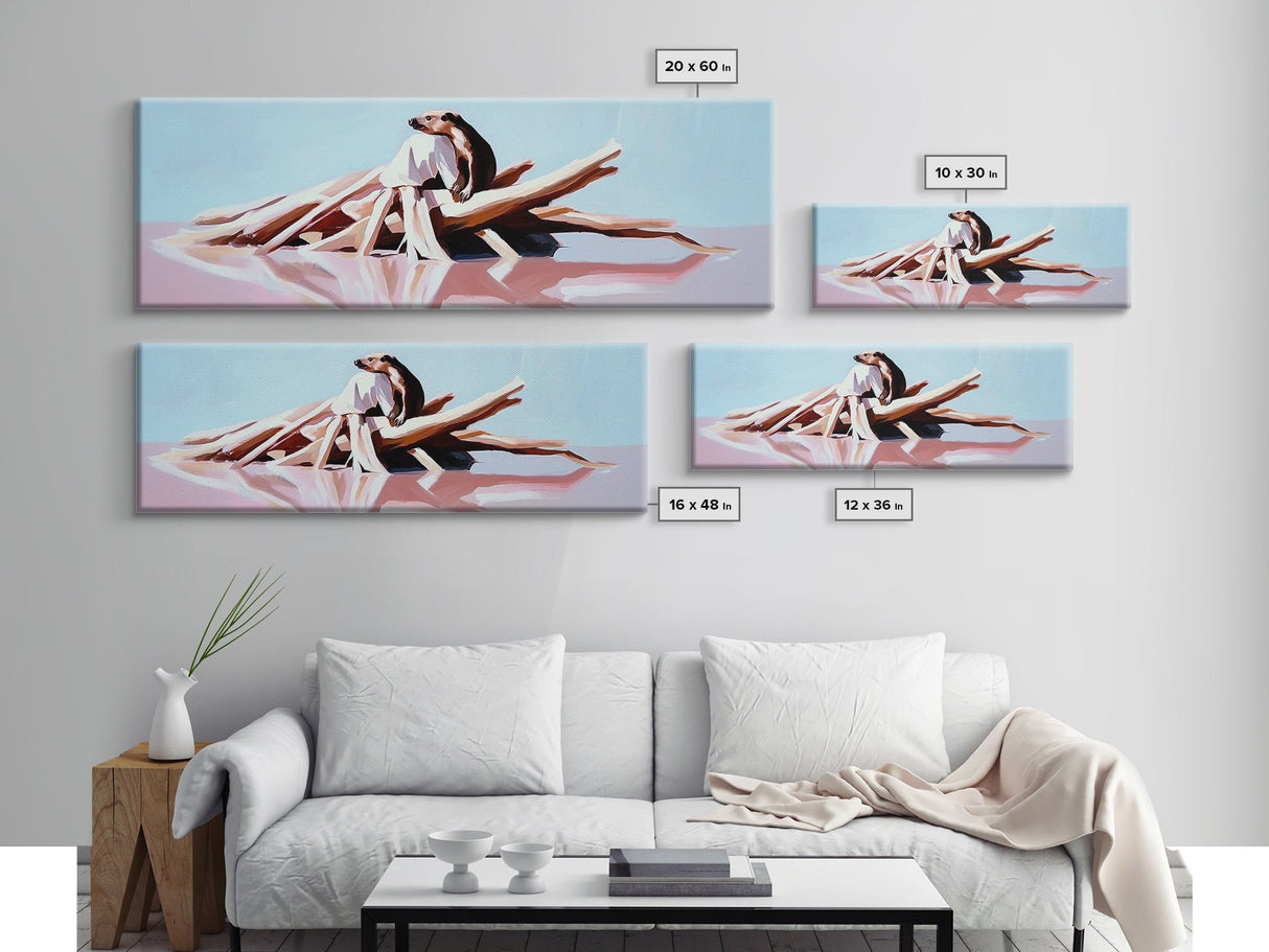 Nature Reflection, Surreal Landscape, Dreamy Water, Modern Canvas Print, Living Room Wall Art, Minimalist Art, Soft Color Aesthetic