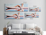 Paddleboard Reflection, Tranquil Water, Minimalist Art, Canvas Print, Serene Wall Decor, Coastal Aesthetic, Soft Pastel Home Decor
