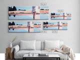 Ocean Walk, Barefoot Beach, Serene Waves, Coastal Canvas Print, Bedroom Wall Art, Minimalist Art, Relaxing Seascape Aesthetic