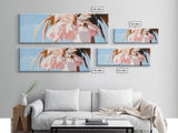 Palm Tree, Tropical, Sunset, Canvas Print, Coastal Wall Art, Beach Aesthetic, Summer Decor, Minimalist Art, Living Room Artwork