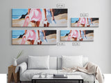 Women, Beach, Friendship, Canvas Print, Feminine Wall Art, Coastal Aesthetic, Summer Decor, Minimalist Art, Bedroom or Living Room Decor