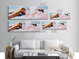 Relaxing On Beach, Summer Vibes, Serene Escape, Coastal Canvas Print, Bedroom Wall Art, Minimalist Decor, Pastel Beach Aesthetic