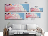 Abstract Floral Art, Soft Pink Flowers, Boho Home Decor, Minimalist Framed Canvas Print, Elegant Wall Art, Feminine Bedroom Painting