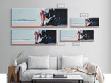 Sunset Beach, Peaceful Retreat, Ocean Serenity, Coastal Canvas Print, Living Room Wall Art, Soft Pastel Decor, Minimalist Wall Art
