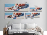 Snake and Ballet Shoes, Surreal Art, Unique Painting, Framed Canvas Print, Edgy Wall Art, Modern Home Decor, Conversation Piece, Bold