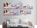 Beach Shell, Coastal Decor, Modern Art, Framed Canvas Print, Pastel Beach Wall Art, Minimalist Ocean Art, Nautical Art, Summer Vibes