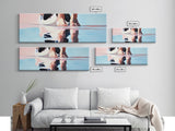 Soft Beach Reflection, Coastal Art, Minimalist Print, Pastel Wall Art, Boho Decor, Living Room Wall Art, Canvas Print, Summer Vibes