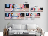 Abstract Rainbow Arch, Modern Colorful Art, Vibrant Wall Decor, Playful Aesthetic, Statement Piece, Kids Room Art, Framed Canvas Print