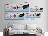 Coastal Rocks, Beach Reflection, Seascape Painting, Pastel Shoreline Art, Minimalist Nautical Decor, Living Room Art, Framed Canvas Print