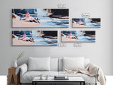 Riverside Serenity, Tranquil Landscape, Nature Lover Decor, Zen Aesthetic, Framed Canvas Print, Rustic Living Room Wall Art