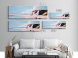 Coastal Landscape, Beach Wall Art, Ocean Painting, Pastel Seascape, Living Room Decor, Minimalist Art, Framed Canvas Print