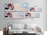 Seaside Relaxation, Beach Painting, Minimalist Ocean Art, Pastel Coastal Decor, Nautical Wall Print, Bedroom Wall Art, Canvas Print
