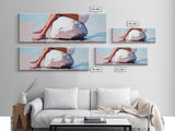 Beach Serenity, Woman Relaxing, Coastal Aesthetic, Framed Canvas Print, Minimalist Art, Boho Decor, Bedroom Wall Art, Summer Art