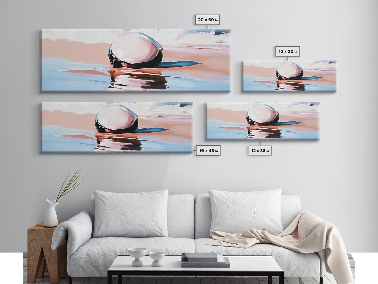 Ocean Reflection, Beach Art, Coastal Decor, Canvas Print, Minimalist Wall Art, Modern Seascape, Nautical Art, Bedroom Wall Art
