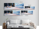 Forest Walk, Snowy Trail, Nature Scene, Canvas Print, Minimalist Landscape, Mountain Adventure, Winter Wall Art, Living Room Decor