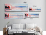 Ocean Bliss, Beach Serenity, Sunset Vibes, Framed Canvas Print, Coastal Decor, Nautical Theme, Living Room Art, Relaxing Wall Painting