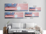 Sunset Glow, Ocean Horizon, Beach Scene, Modern Coastal, Framed Canvas Print, Minimalist Wall Art, Living Room Decor, Gift Idea