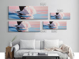 Ocean Waves, Sunset Beauty, Tranquil Seascape, Beach House, Framed Canvas Print, Coastal Art, Living Room Decor, Summer Vibes