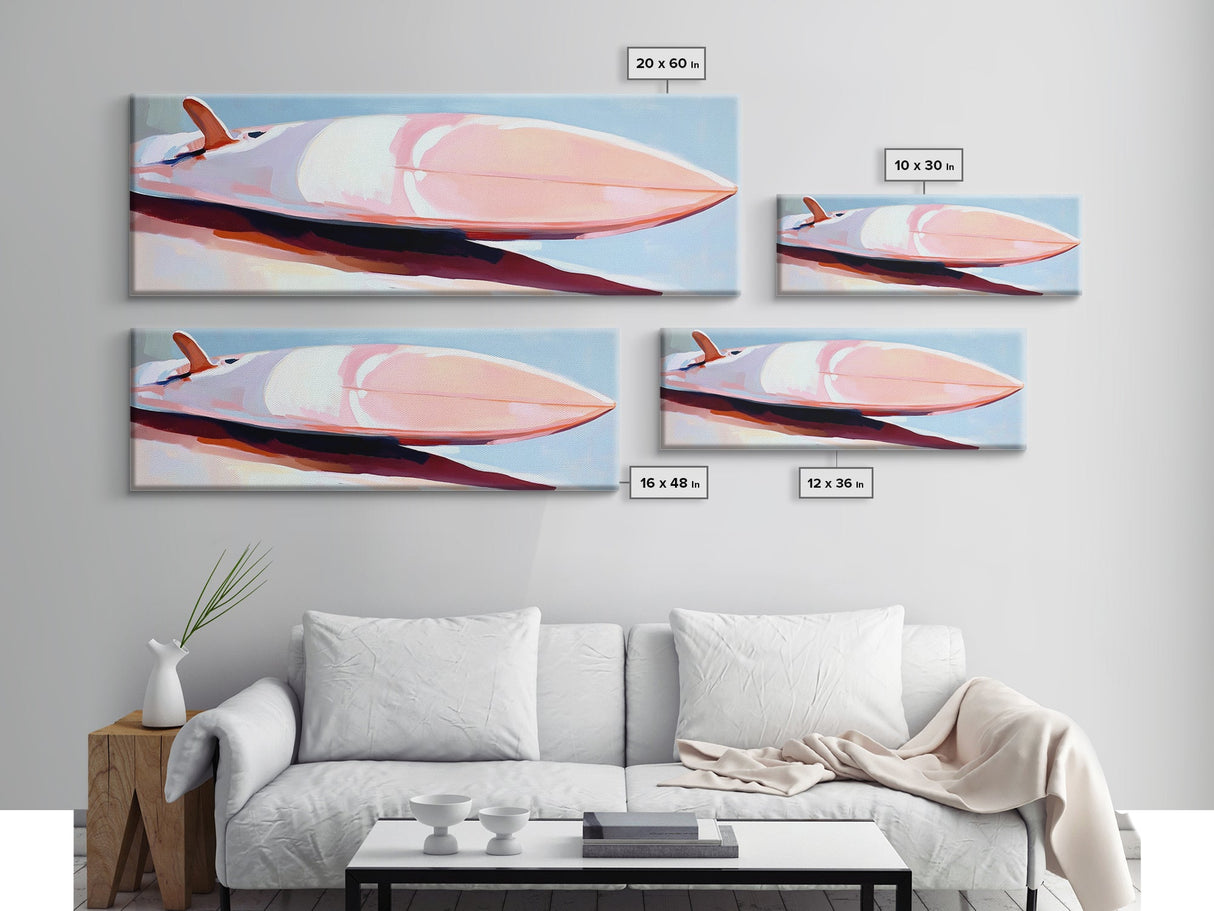 Surfboard Still Life, Beach Vibes, Ocean Lover, Coastal Wall Art, Canvas Print, Minimalist Decor, Bedroom Aesthetic, Summer Gift